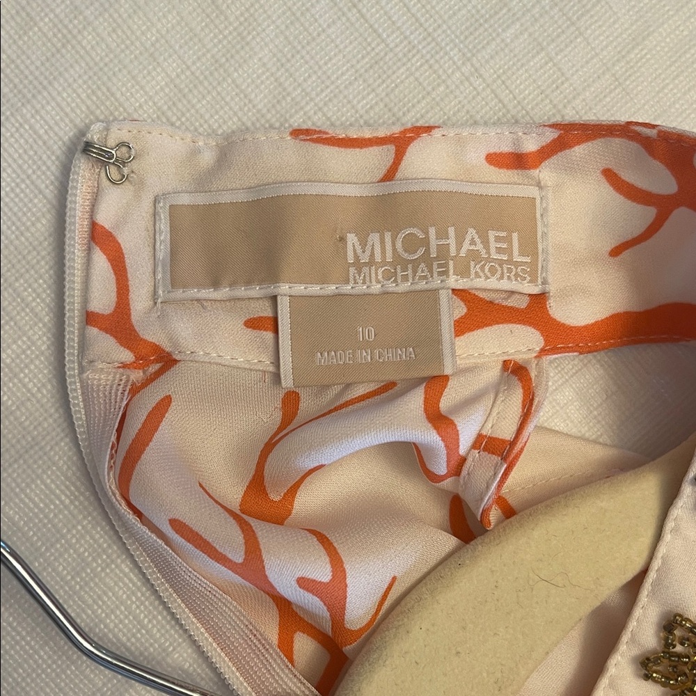 MICHAEL Michael Kors Silk Coral Print Halter Top with Embellished Waist, Size 10 - Picture 3 of 16